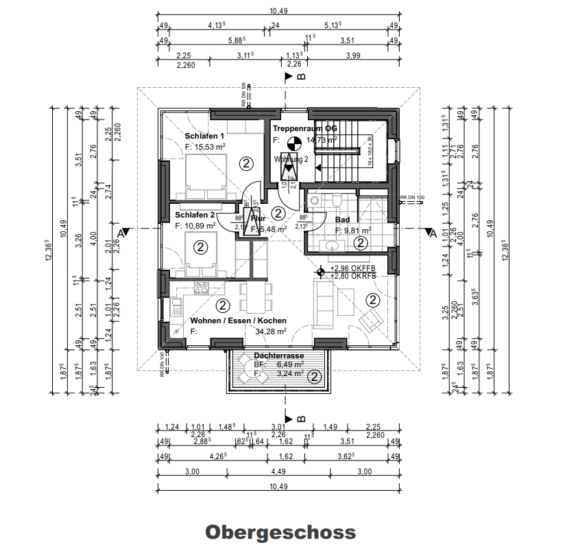 Hochwertig ausgestattete Traumferienwohnung im Nordsee Park Dangast - Grundriss OG (47183)