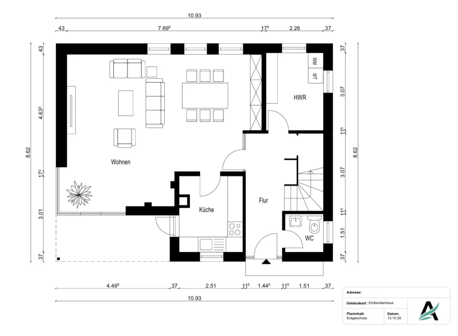 Ankommen, Einziehen, Wohlfühlen- attraktives Einfamilienhaus in ruhiger Wohnlage von Bockhorn - EG ohne Adresse (51292)