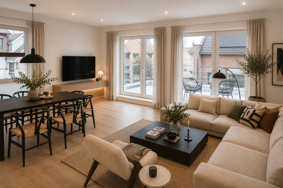 Zwischen Weite & Wasser-hochwertige Ferienwohnung in begehrter Lage! Haus 45 WG 1 - Wohnzimmer - virtuell erstellt (48606)