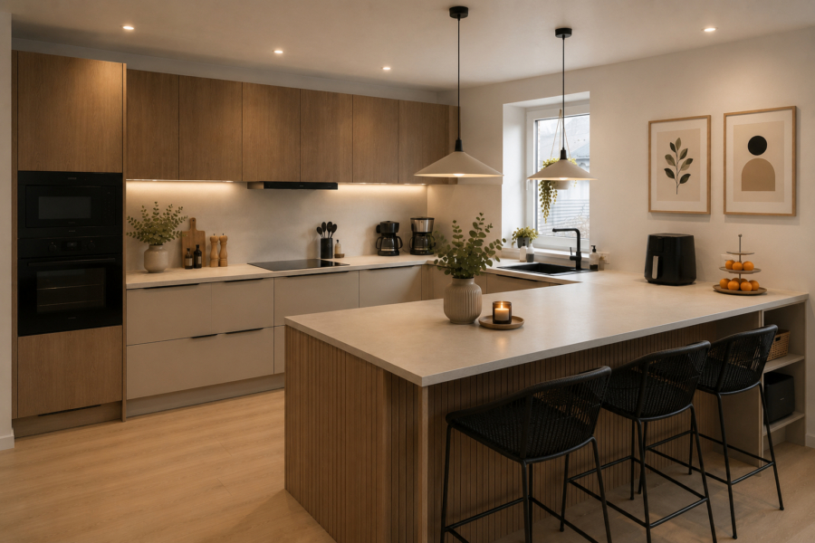 Zwischen Weite & Wasser-hochwertige Ferienwohnung in begehrter Lage! Haus 45 WG 1 - Küche - virtuell erstellt (48607)