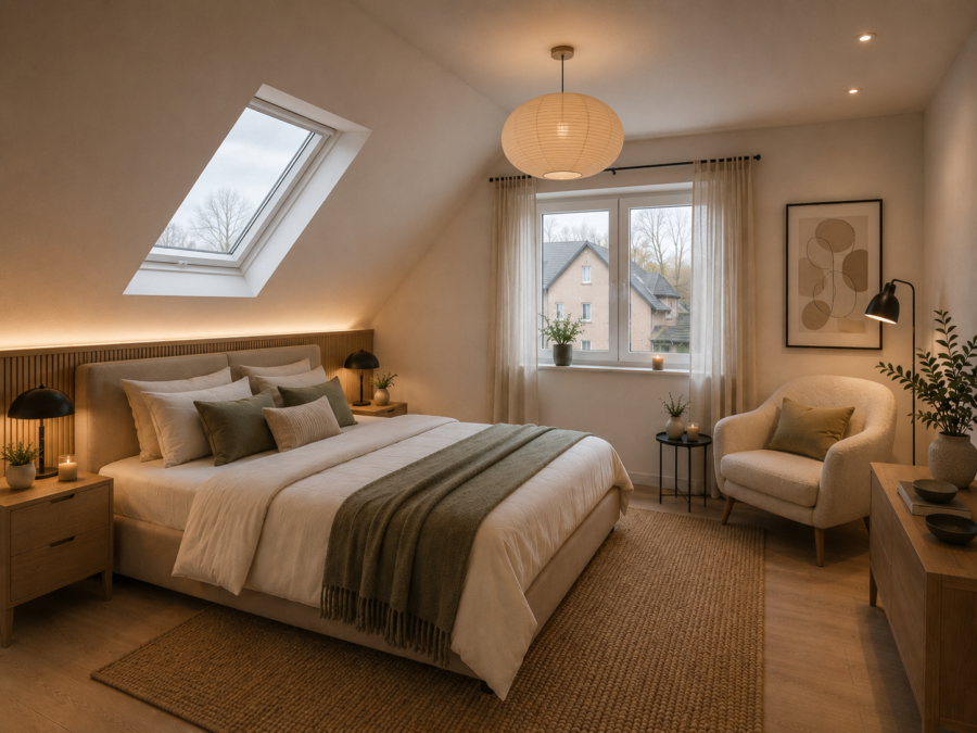 Zwischen Weite & Wasser-hochwertige Ferienwohnung in begehrter Lage! Haus 45 WG 1 - Schlafzimmer 1 - virtuell erstellt (48609)