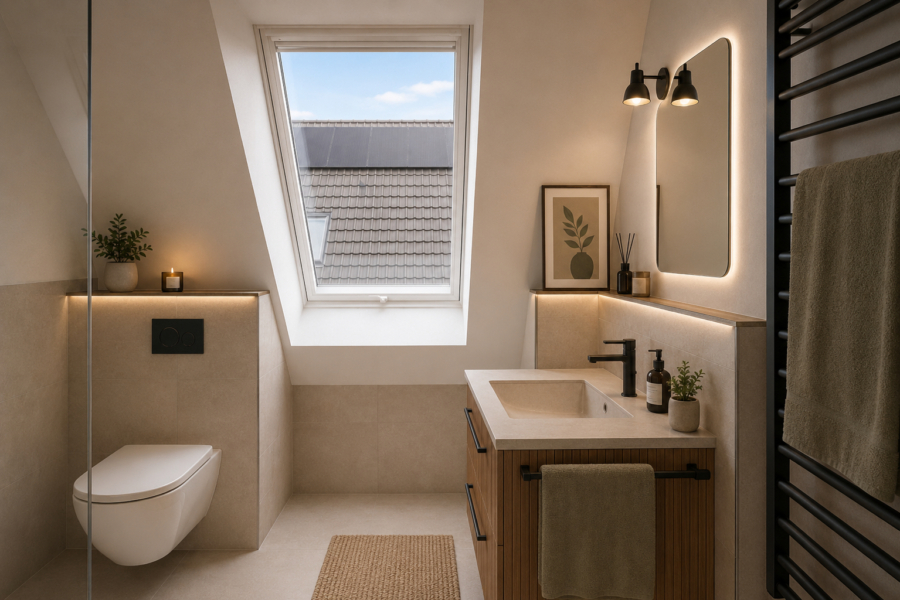 Zwischen Weite & Wasser-hochwertige Ferienwohnung in begehrter Lage! Haus 45 WG 1 - Badezimmer oben - virtuell erstellt (48612)