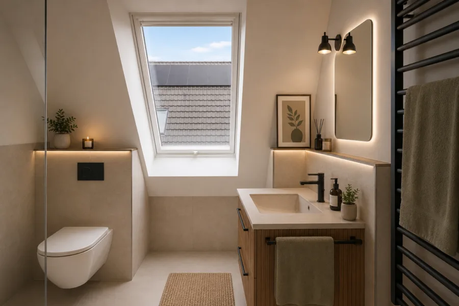Zwischen Weite & Wasser-hochwertige Ferienwohnung in begehrter Lage! Haus 45 WG 1 - Badezimmer oben - virtuell erstellt (49910)