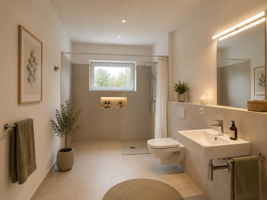 Nachhaltig investieren: Neubau-Objekt in Neuenburg- mieten oder kaufen - WE 16 Badezimmer - virtuell eingerichtet (43633)