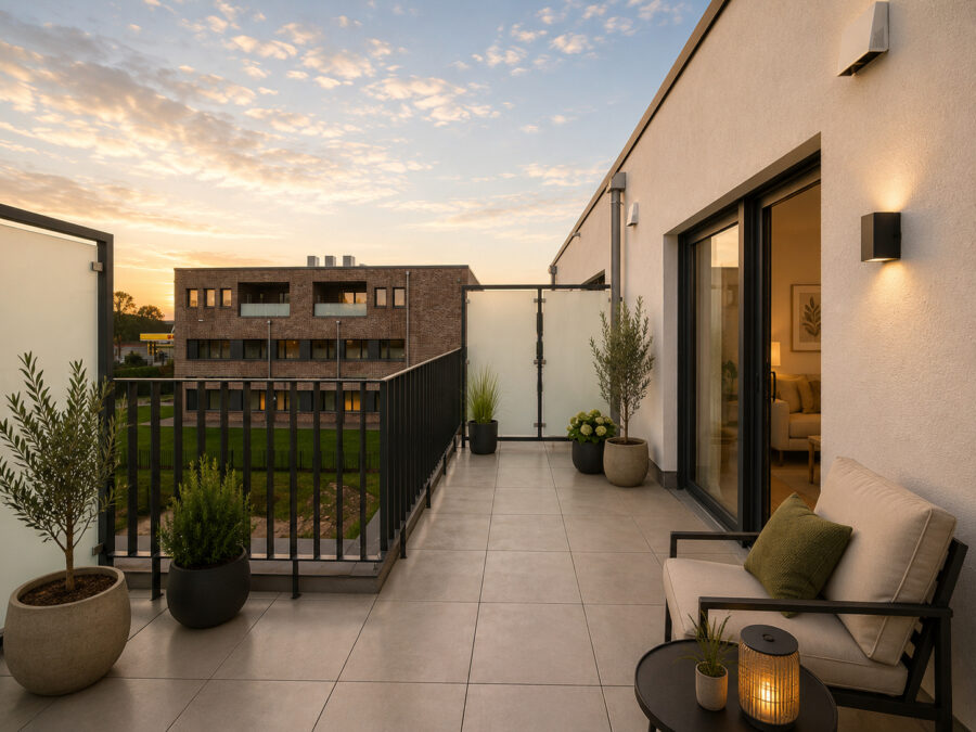 Nachhaltig investieren: Neubau-Objekt in Neuenburg- mieten oder kaufen - WE 16 Balkon - virtuell eingerichtet (43637)