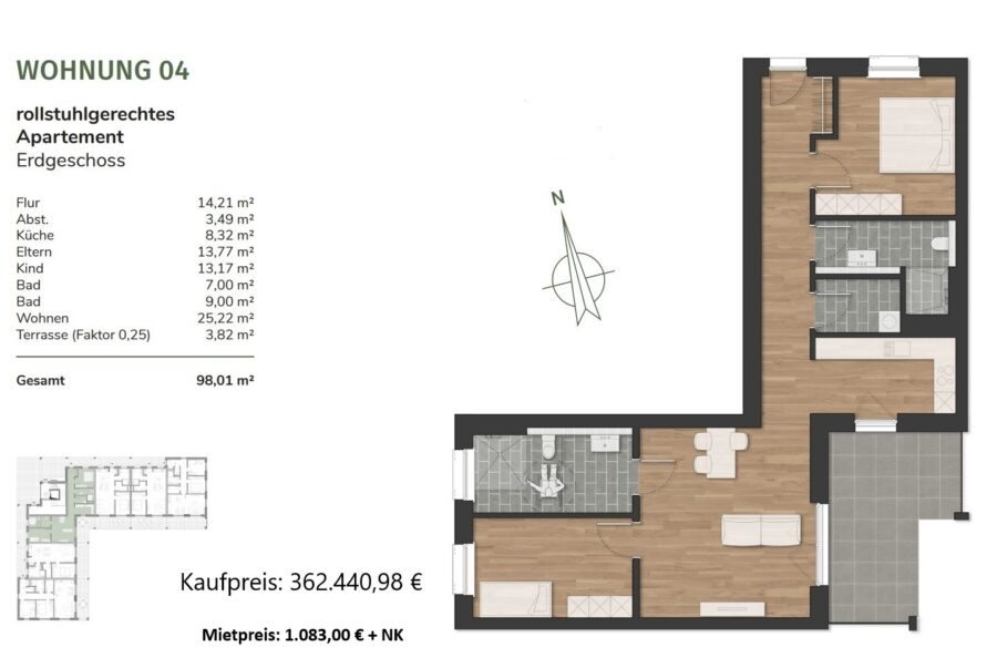 Nachhaltig investieren: Neubau-Objekt in Neuenburg- mieten oder kaufen - WE 4 (43644)