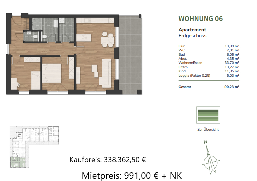 Nachhaltig investieren: Neubau-Objekt in Neuenburg- mieten oder kaufen - WE 6 (43646)
