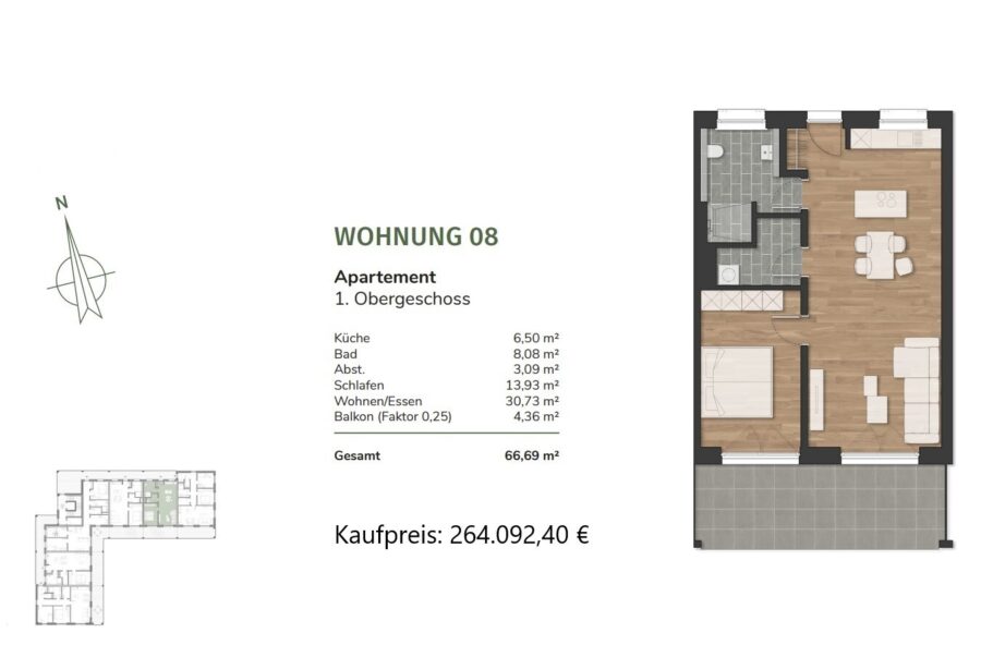Nachhaltig investieren: Neubau-Objekt in Neuenburg- mieten oder kaufen - WE 8 (43648)