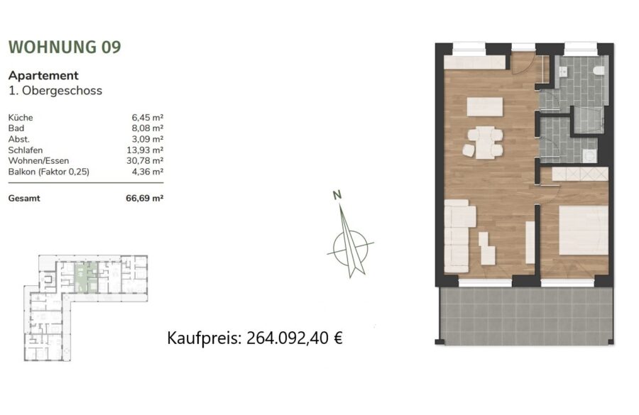 Nachhaltig investieren: Neubau-Objekt in Neuenburg- mieten oder kaufen - WE 9 (43649)
