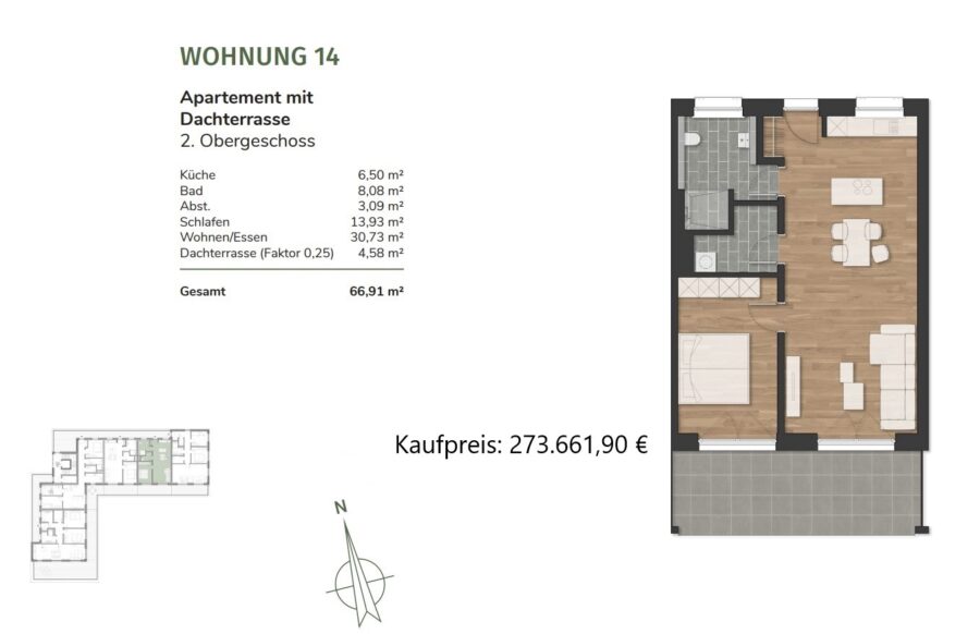 Nachhaltig investieren: Neubau-Objekt in Neuenburg- mieten oder kaufen - WE 14 (43651)