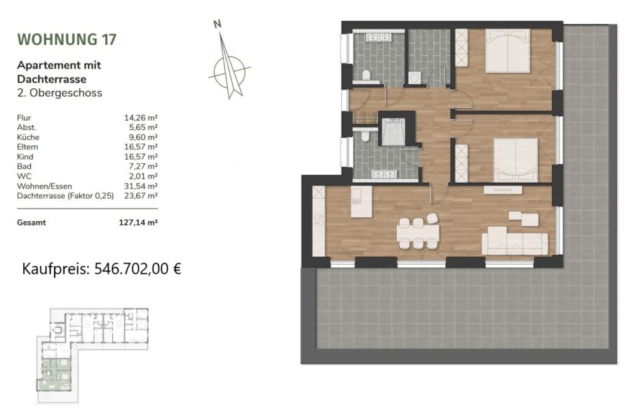 Nachhaltig investieren: Neubau-Objekt in Neuenburg- mieten oder kaufen - WE 17 (43653)