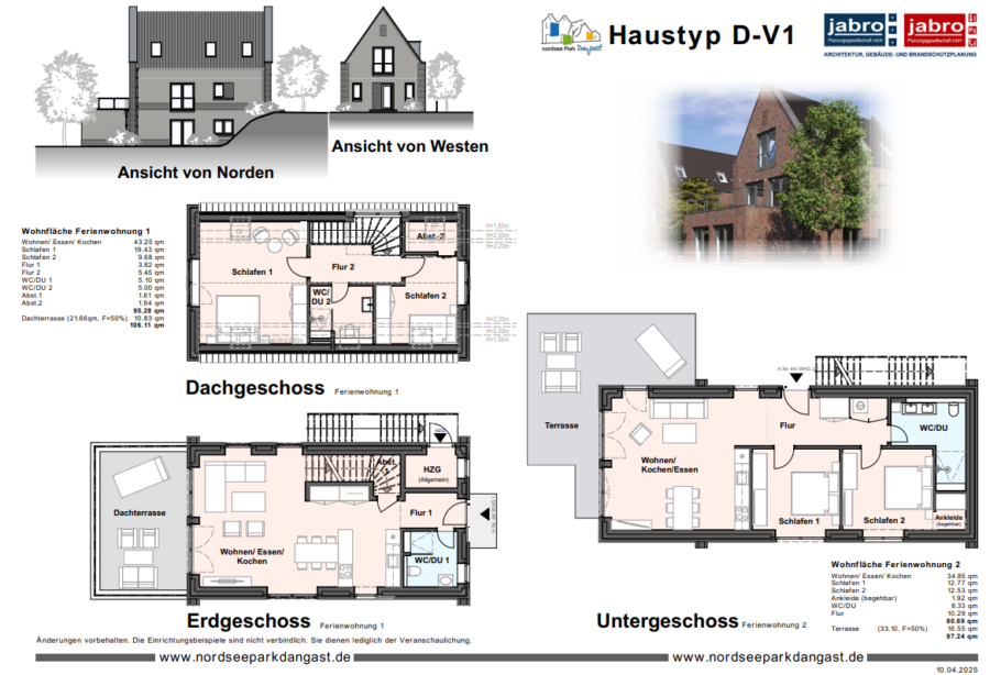 Wohnen mit Stil - Zwei Neubauhäuser mit vier Wohneinheiten - Verkaufsplan (32710)