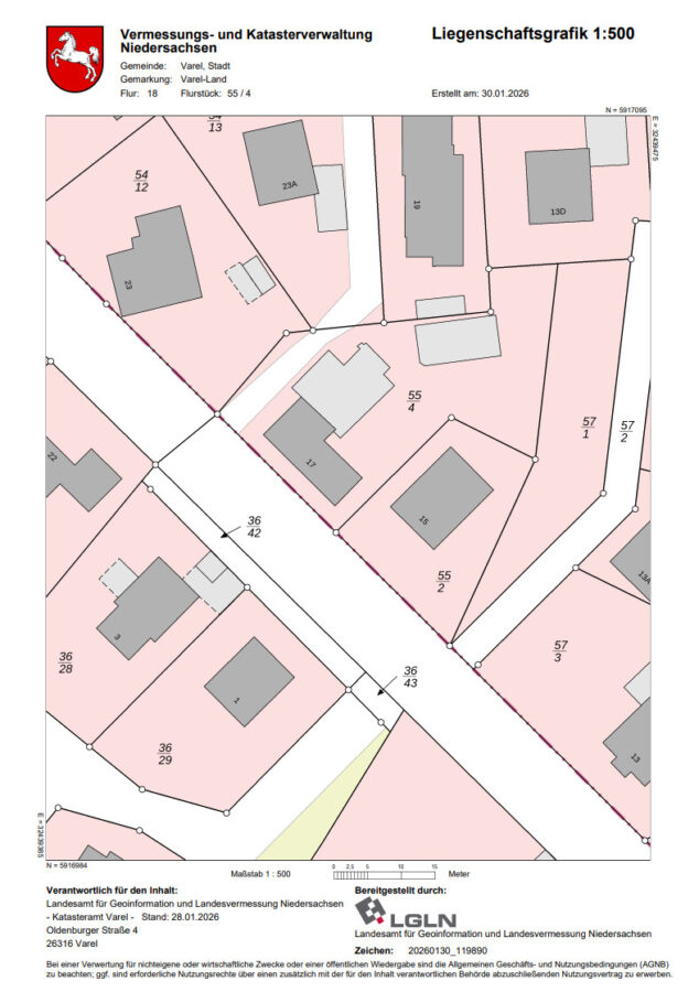 Zur alten Dorfbäckerei mit großzügigem Baugrundstück - Liegenschaftskarte (39986)