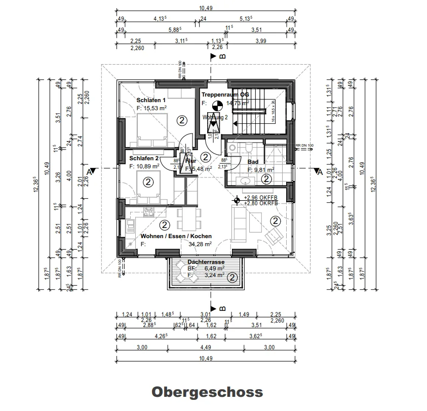 Hochwertig ausgestattete Traumferienwohnung im Nordsee Park Dangast - Grundriss OG (51385)