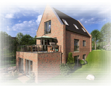 Frieslands Weiten erleben! Exklusive Ferienwohnung Nr. 44 WG 2- Nordsee Park Dangast - Hintenansicht aus den Plänen (34483)