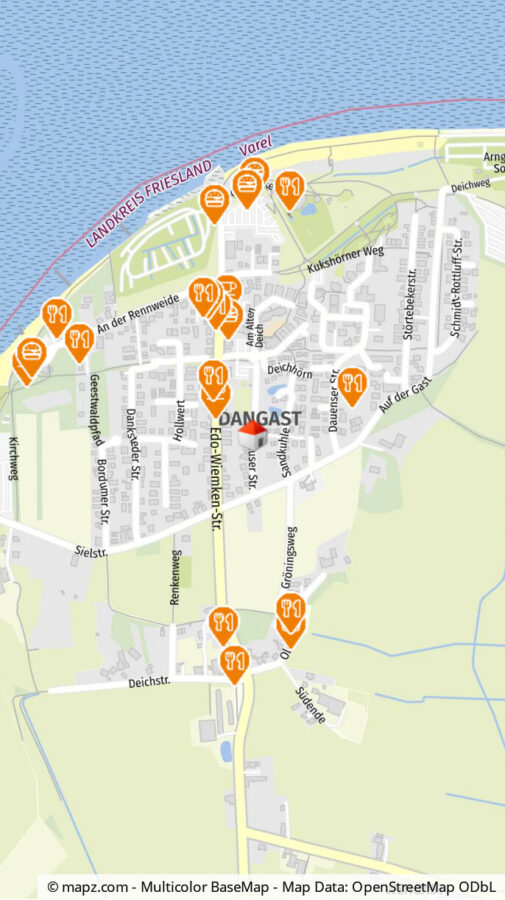 Frieslands Weiten erleben! Exklusive Ferienwohnung Nr. 44 WG 2- Nordsee Park Dangast - Geolyzer Kartenausschnitt (34490)