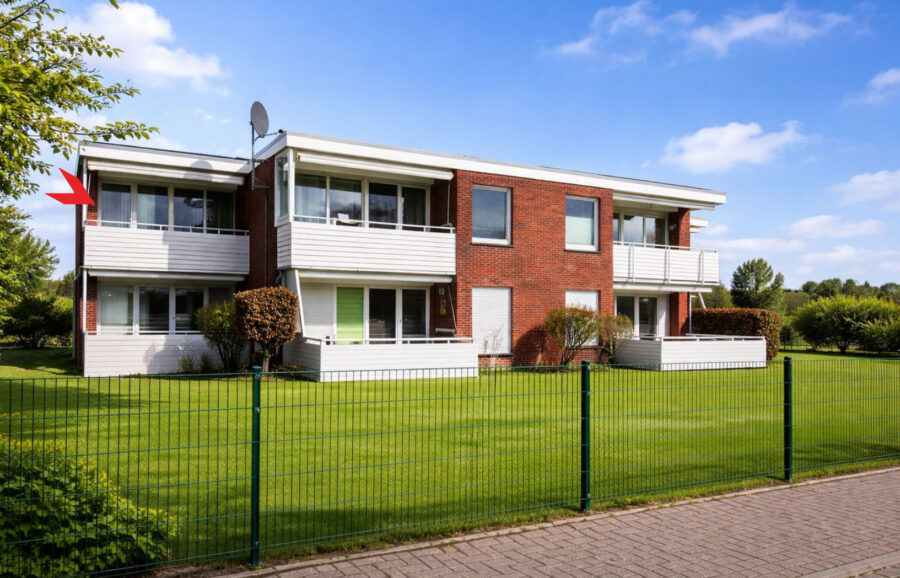 Traumhafte Auszeit an der Küste: Ferienwohnung in begehrter Strandnähe von Horumersiel - Frontansicht (43655)
