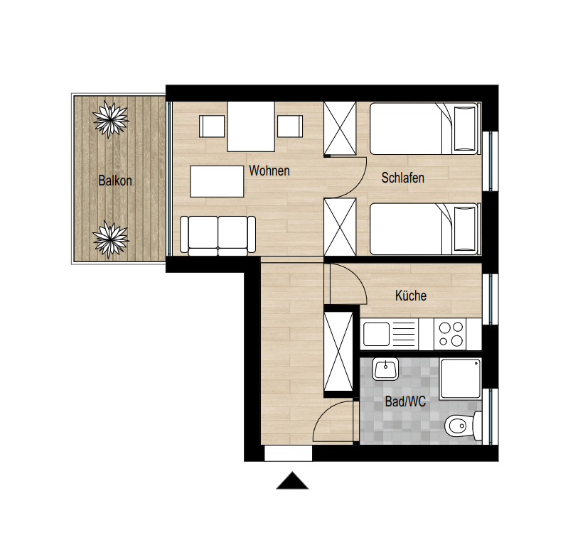 Traumhafte Auszeit an der Küste: Ferienwohnung in begehrter Strandnähe von Horumersiel - Grundriss (43664)