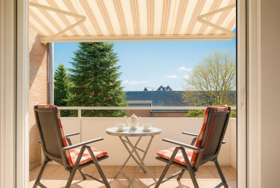 Traumhafte Auszeit an der Küste: Ferienwohnung in begehrter Strandnähe von Horumersiel - Balkon (43661)