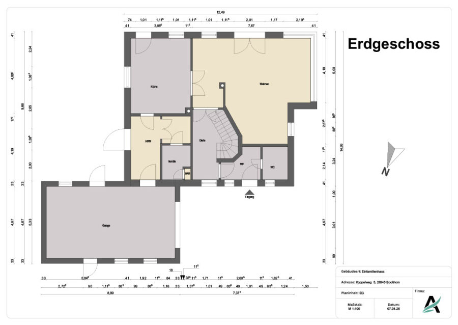 Familienglück pur! Charmantes Einfamilienhaus mit großem Garten & Platz zum Entspannen - EG Grundriss Koppelweg (40840)