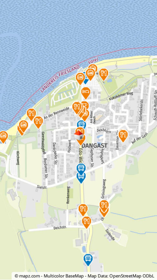 Urlaub in spitzen Lage! Exklusive Ferienwohnung Nr.44 WG 1 im Nordsee Park Dangast - Geolyzer Kartenausschnitt (34499)