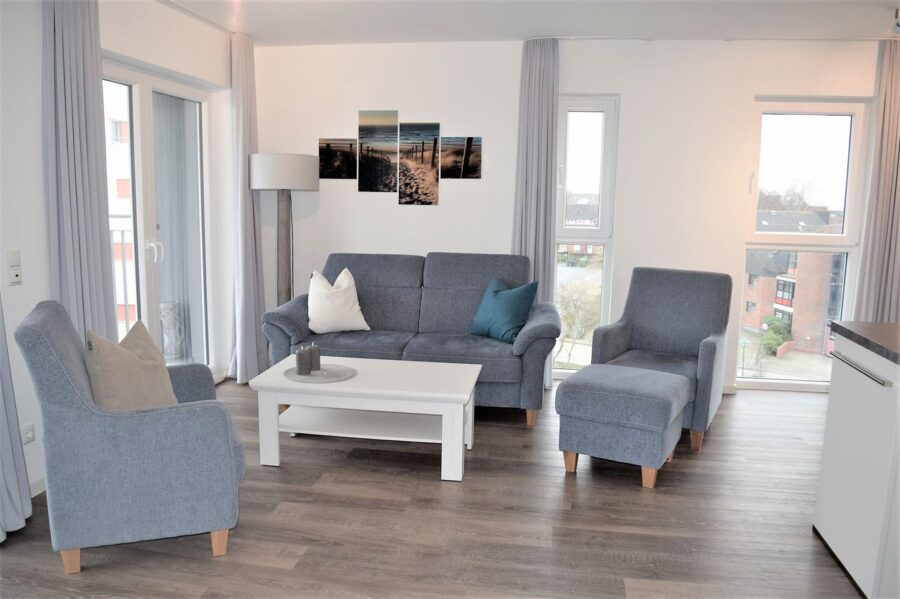 Großzügige Ferienwohnung mit Meerblick in Schillig 4. Etage - Wohnbereich (29505)