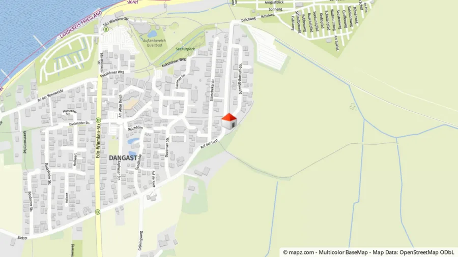 Fein und charmant – Wohnen oder Ferienvermietung direkt an der Nordseeküste - Geolyzer Kartenausschnitt (51192)