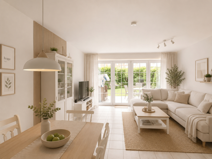 Nur wenige Schritte zum Meer: Charmantes Reihenmittelhaus im Nordseebad Dangast - Virtuell eingerichtet (45879)