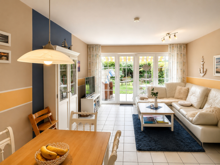 Nur wenige Schritte zum Meer: Charmantes Reihenmittelhaus im Nordseebad Dangast - Wohn-/Essbereich (45878)