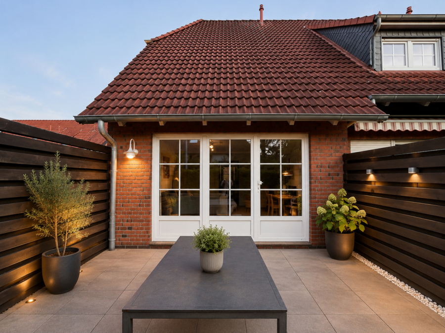 Reihenendhaus im Herzen von Dangast - Terrasse - virtuell eingerichtet (47650)