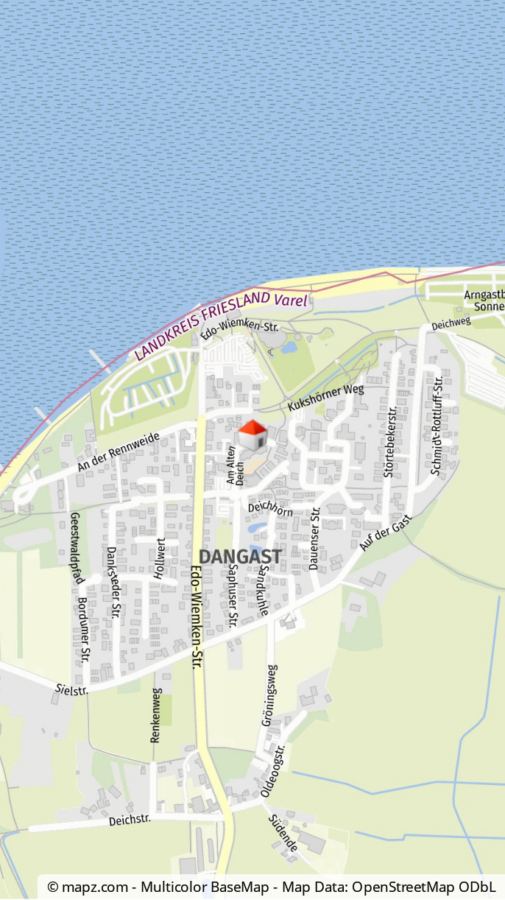 Moderne Wohnung mit Küstenflair im Nordsee Park Dangast – Eigennutzung oder Ferienvermietung! - Geolyzer Kartenausschnitt (49338)