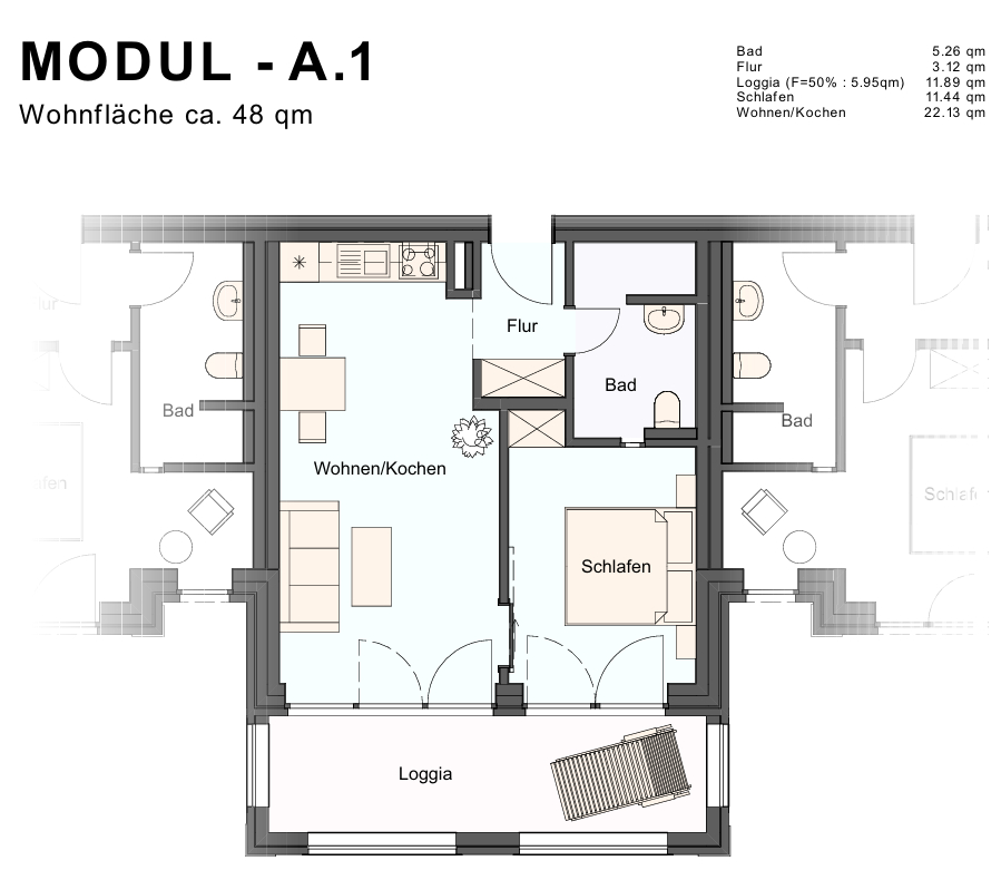 Moderne Wohnung mit Küstenflair im Nordsee Park Dangast – Eigennutzung oder Ferienvermietung! - Grundriss (49340)