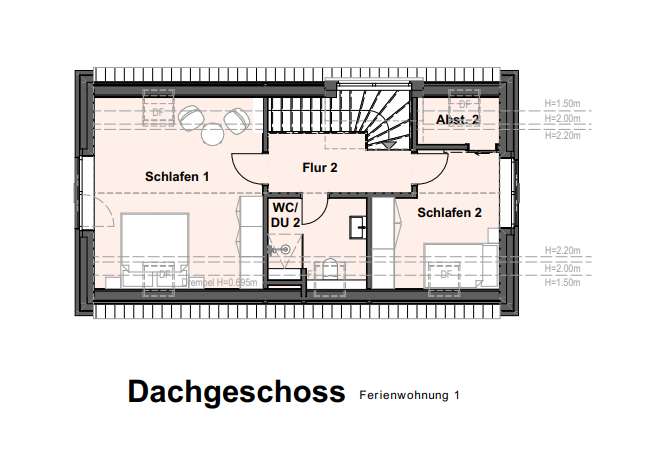 Urlaub in spitzen Lage! Exklusive Ferienwohnung Nr.44 WE1 im Nordsee Park Dangast - Grundriss DG WE1 (32732)
