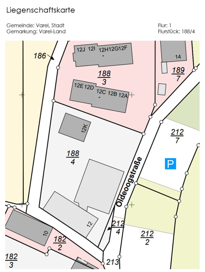 Neuwertige 2-Zimmer-Wohnung mit freiem Blick in Dangast - Liegenschaftskarte (40806)