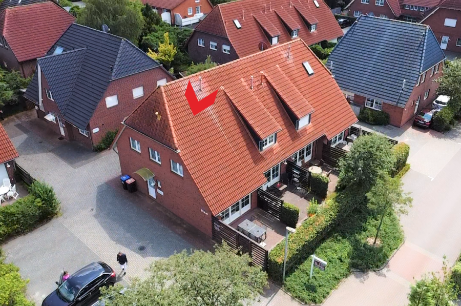 Reihenendhaus in ruhiger Lage von Dangast – strandnah und gepflegt - Drohnenaufnahme (32846)