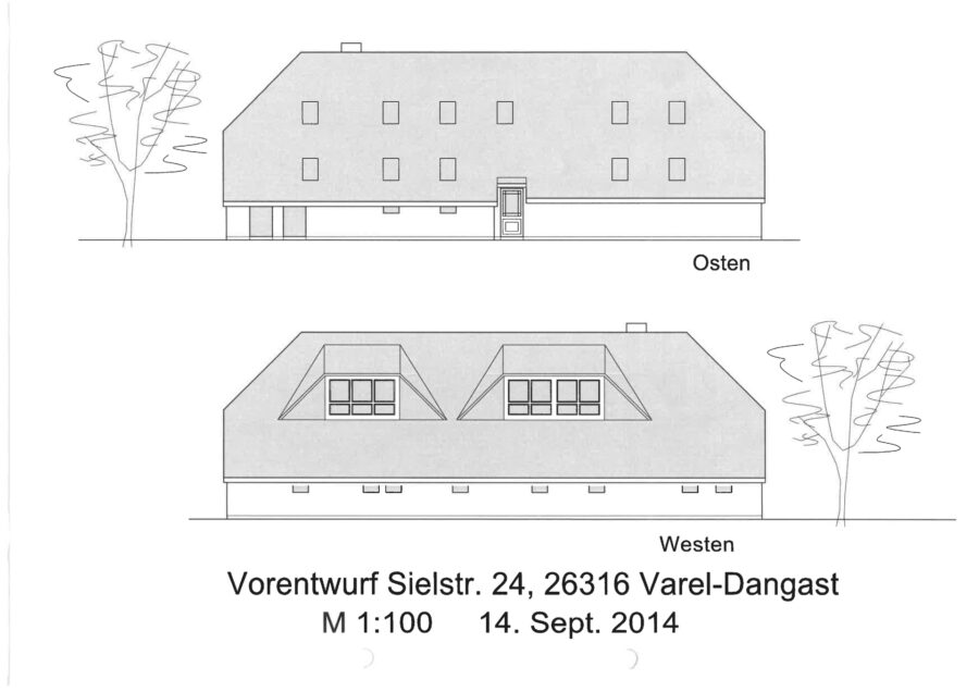 Bauvorhaben in Dangast mit denkmalgeschütztem Bestandsgebäude - Ansichten (43173)