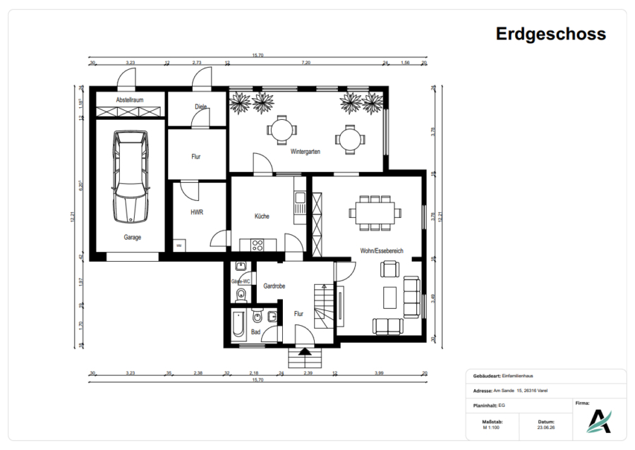 Familienfreundliches Einfamilienhaus in Dangastermoor! - Grundriss EG (44184)