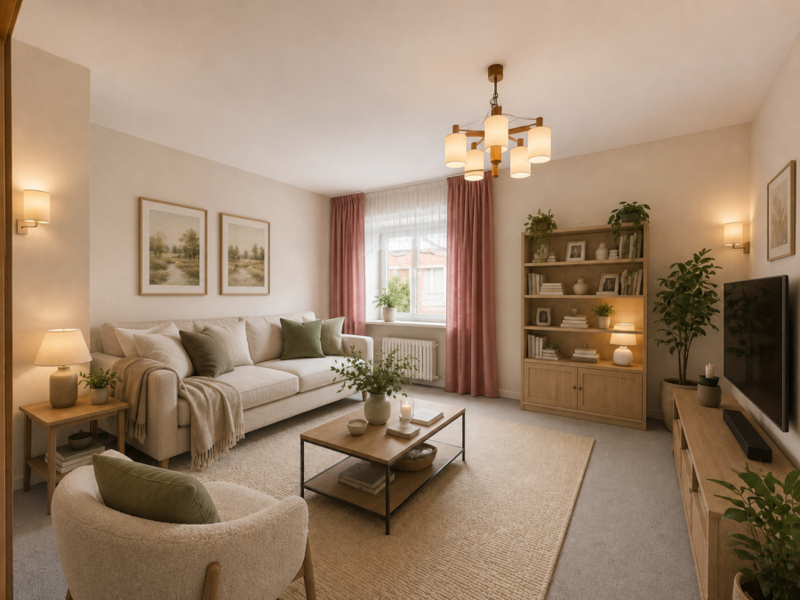 Familienfreundliches Einfamilienhaus in Dangastermoor! - Wohnzimmer - virtuell eingerichtet (45921)