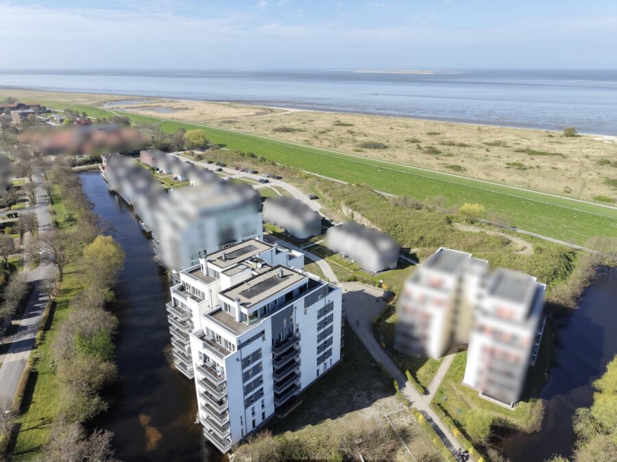 Traumwohnung mit Meerblick in Schillig an der Nordsee - 50.4.N - Drohne (40418)