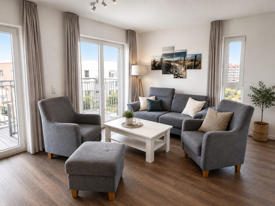 Traumwohnung mit Meerblick in Schillig an der Nordsee - 50.4.N - Wohnzimmer (43136)
