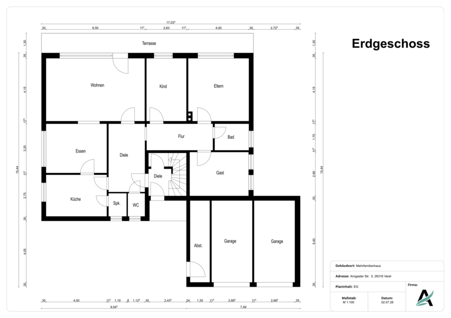 Zweifamilienhaus mit vermieteten Wohneinheiten auf großzügigem Grundstück - EG (45862)