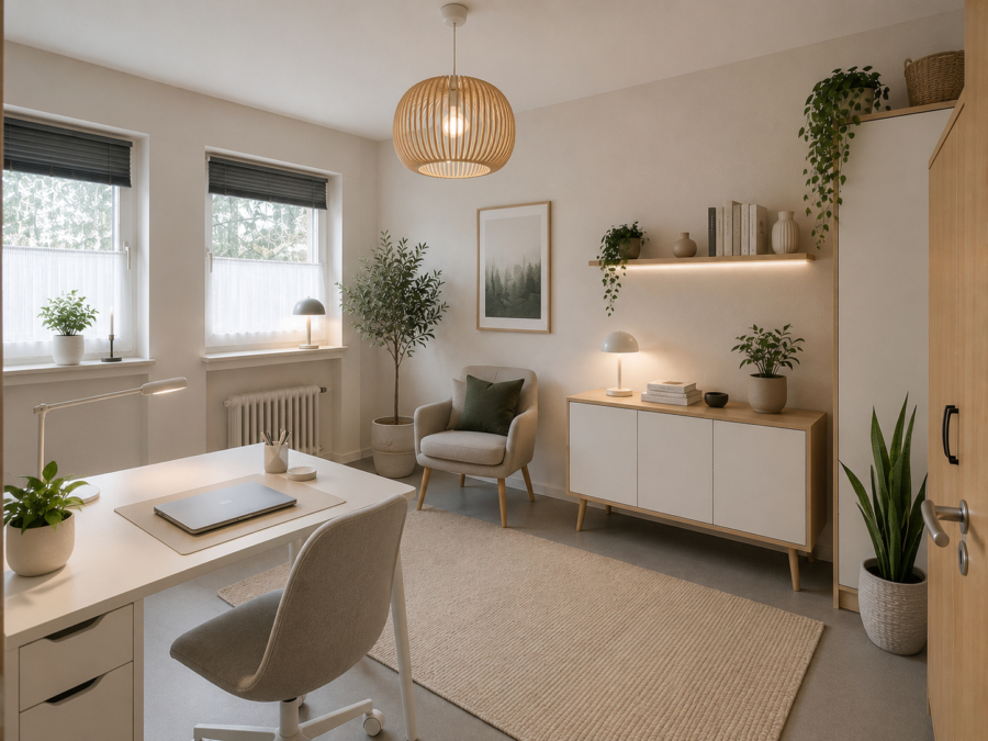 Zweifamilienhaus mit vermieteten Wohneinheiten auf großzügigem Grundstück - Arbeitszimmer - virtuell eingerichtet (45853)