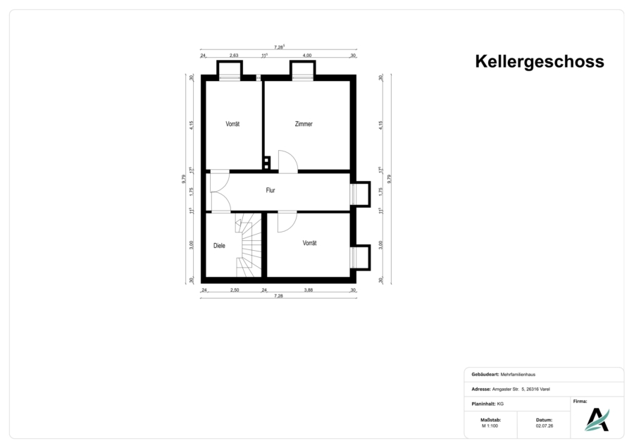 Zweifamilienhaus mit vermieteten Wohneinheiten auf großzügigem Grundstück - KG (45865)