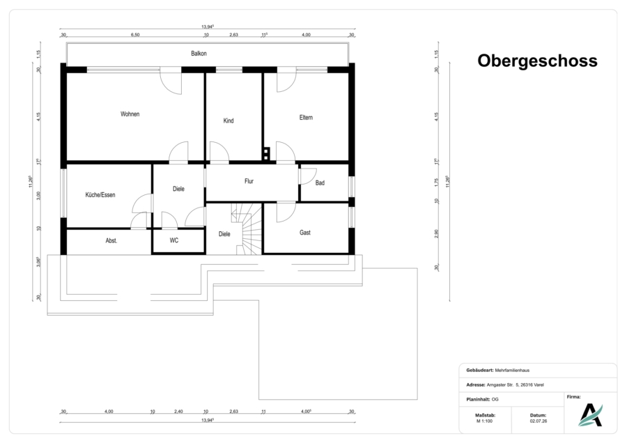 Zweifamilienhaus mit vermieteten Wohneinheiten auf großzügigem Grundstück - OG (45863)