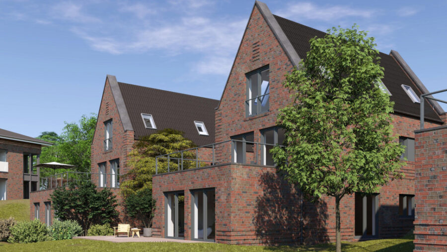 Wohnen mit Stil - Zwei Neubauhäuser mit vier Wohneinheiten - Rückansicht (34374)