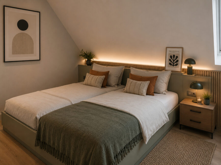 Kapitalanlage am Meer: Neubau-Ferienwohnung im Nordsee Park Dangast! Nr. 45 WE1 - Schlafzimmer 2 - virtuell erstellt (43056)