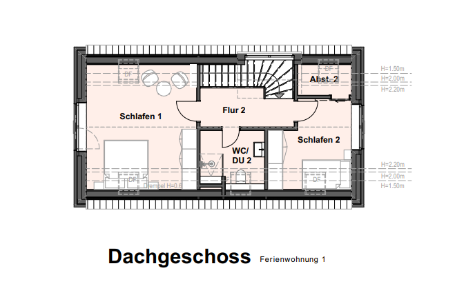 Qualität aus Anspruch und Erfahrung! Ferienwohnung Nr.45 WE1- im Nordsee Park - Grundriss DG WE1 (32791)