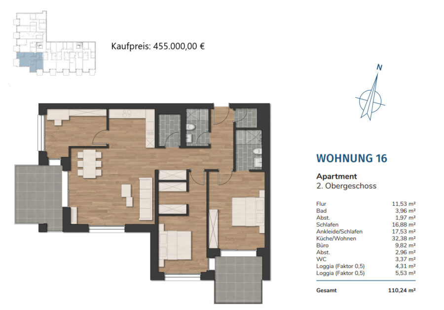 Steuersparmodell - Eigentum schaffen - Kapitalanleger aufgepasst! HAVENCITY - Modernes Wohnen in unmittelbarer Nähe zum Südstrand - WE 16 (34512)