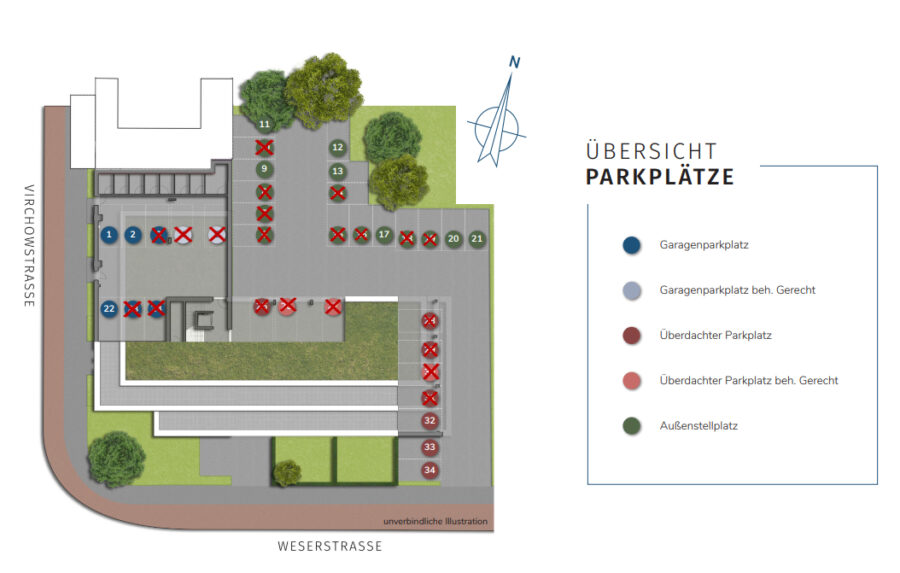 Steuersparmodell - HAVENCITY - Modernes Wohnen in unmittelbarer Nähe zum Südstrand - Parkplatz Übersicht aktuell (41895)