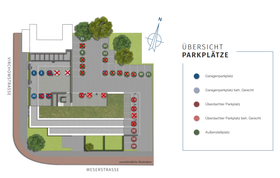 Steuersparmodell – HAVENCITY – Modernes Wohnen in unmittelbarer Nähe zum Südstrand - Parkplatz Übersicht aktuell (46047)